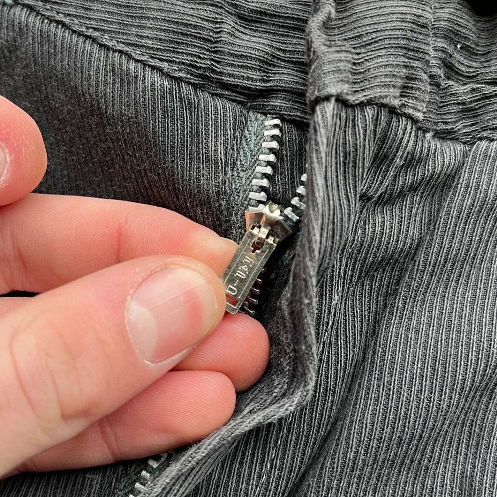 Vintage 50s 60s Black Striped Buckle Back Workwear Pants Talon Zipper 28x29 - Picture 6 of 11